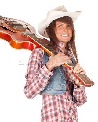 Western-hölgy-elektromos-gitár-vidék-lány